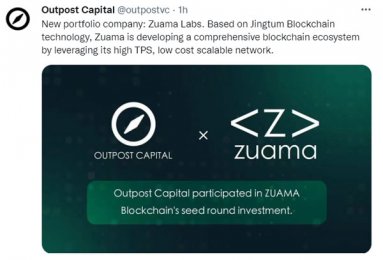 ZUAMA Labs获得Outpost Capital种子轮投资
